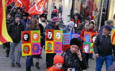 El Che, presente en la marcha del PC en Moscú
