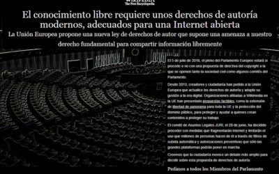 Wikipedia paró contra la Unión Europea por los derechos de autor