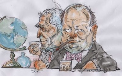 Churchill y George W. Bush salen de copas por Asia